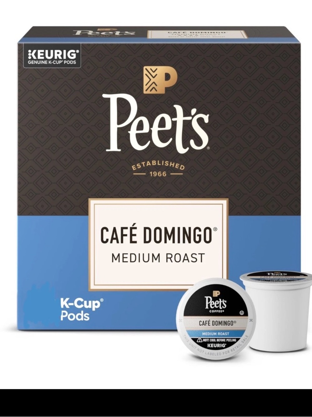 Peet's Coffee Coffee Pods, Medium Roast, Café Domingo, 60 K Cups